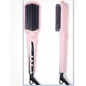 TYMO Ceramic Ionic Hair Straightening Brush Pink LED Display 16 Heat Settings